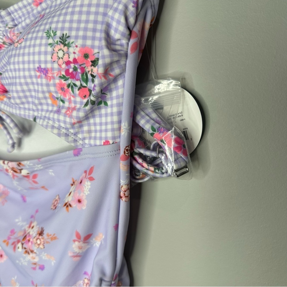 Decree Floral One Piece in Purple and Pink - Picture 2 of 5
